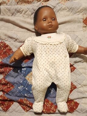 American Girl Black Itty Bitty Baby Girl Doll Vintage Silver Eye